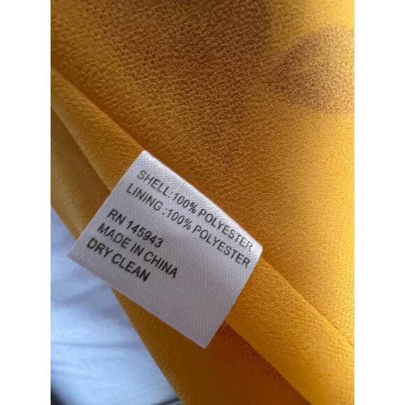 Color Me Courtney Eleanor Floral Print Yellow Wrap Midi Dress Size XS - Picture 12 of 12